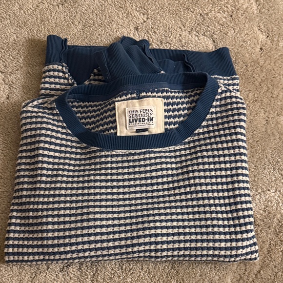American Eagle Outfitters Sweaters - American Eagle Outfitters Blue and White Striped Sweater